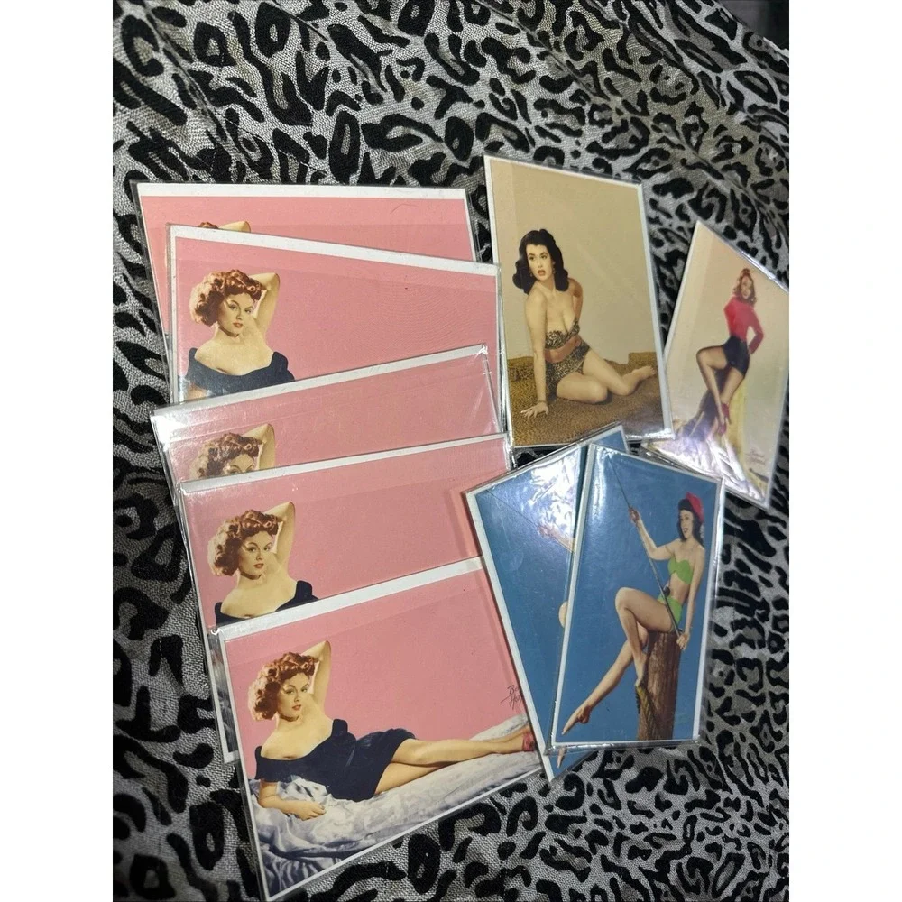 Pinup Girl Greeting Cards Set of 9 NEW Sealed with Envelopes 4 Designs